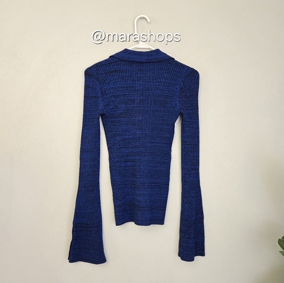 Le Ore Rimini Collared Cardigan Blue - Picture 6 of 7